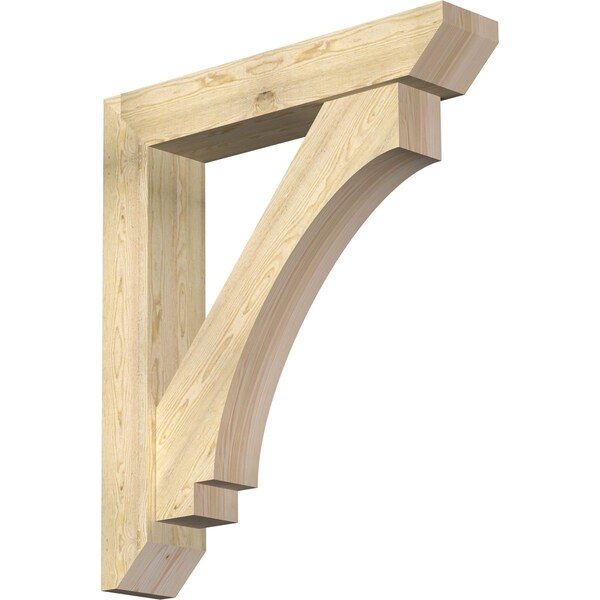 Ekena Millwork Imperial Slat Rough Sawn Bracket w/ Offset Brace, Douglas Fir, 8"W x 42"D x 48"H BKT0806X42X48IMP06RDF - main